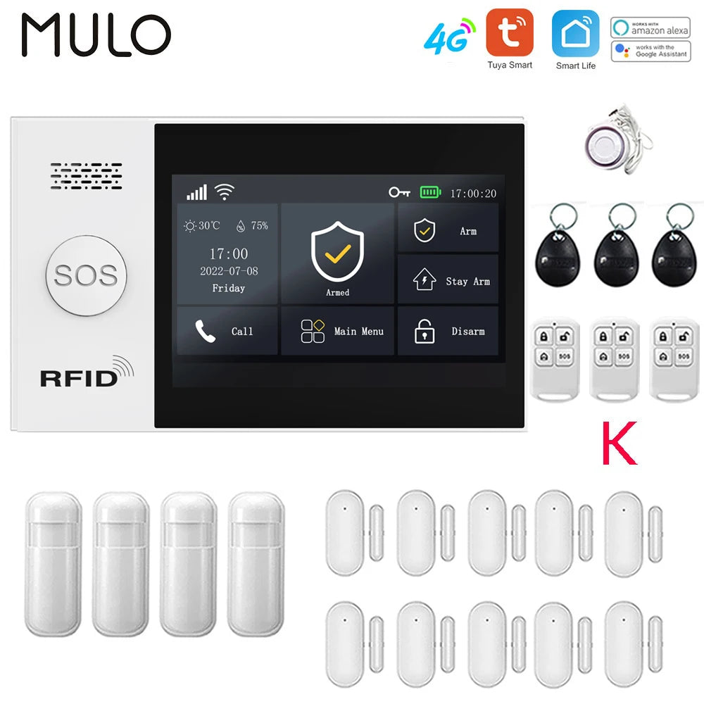 4G WiFi Home Alarm System Touch Screen