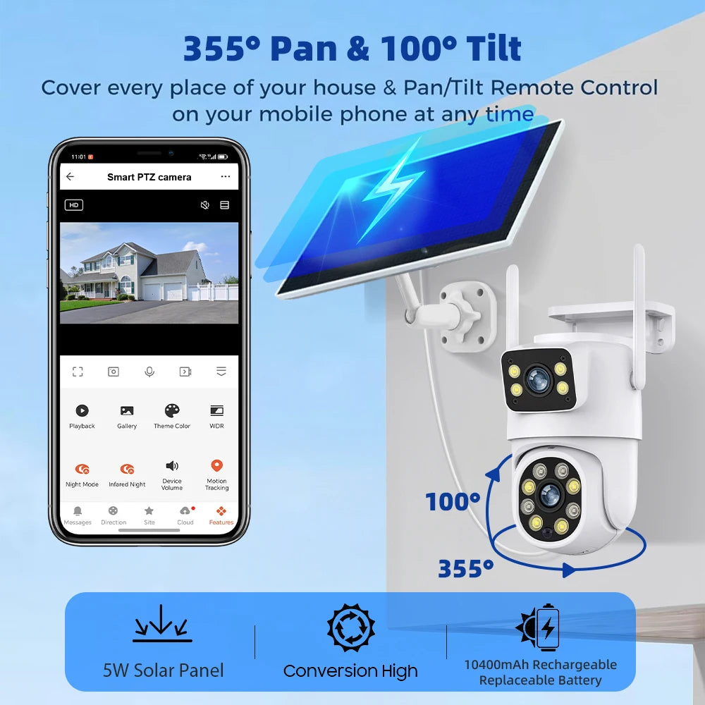 4MP Solar PTZ Camera Outdoor