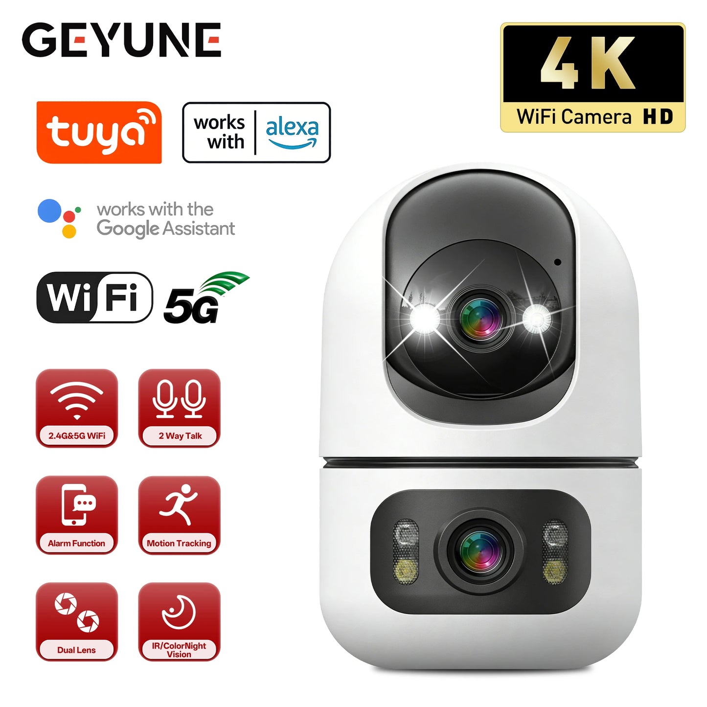 Tuya 5G WiFi Dual Lens Camera 8MP
