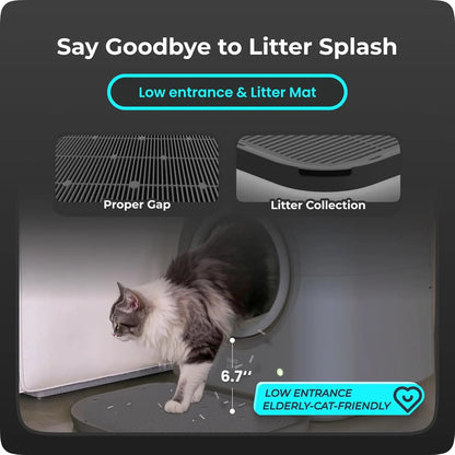 TYPro Self Cleaning Cat Litter Box Automatic Hands-Free Smart Robot self Cleaning Cat Litter Box for Multiple Cats, Customized