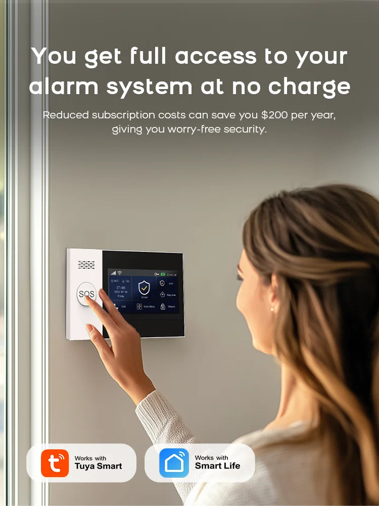 4G WiFi Home Alarm System Touch Screen
