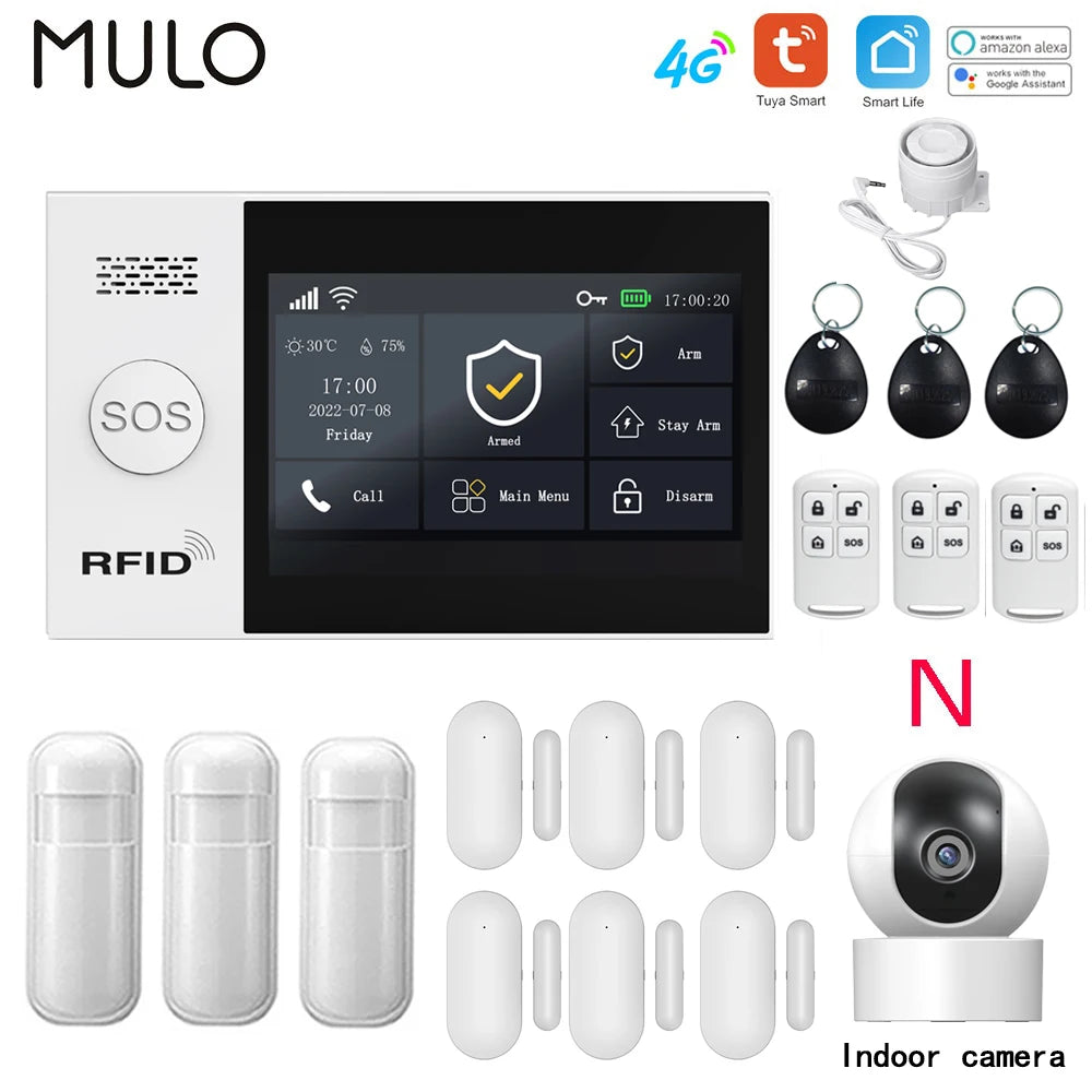 4G WiFi Home Alarm System Touch Screen