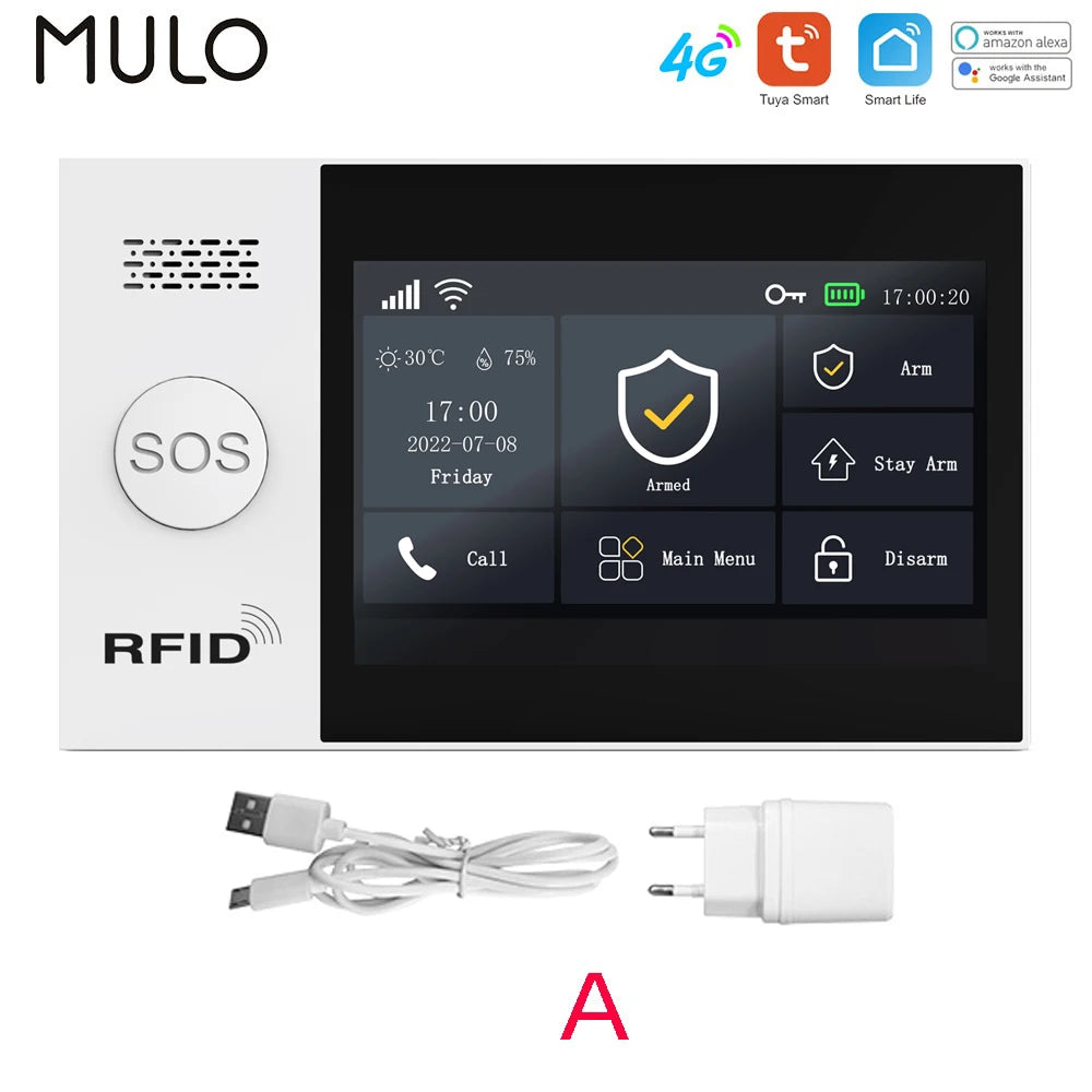 4G WiFi Home Alarm System Touch Screen