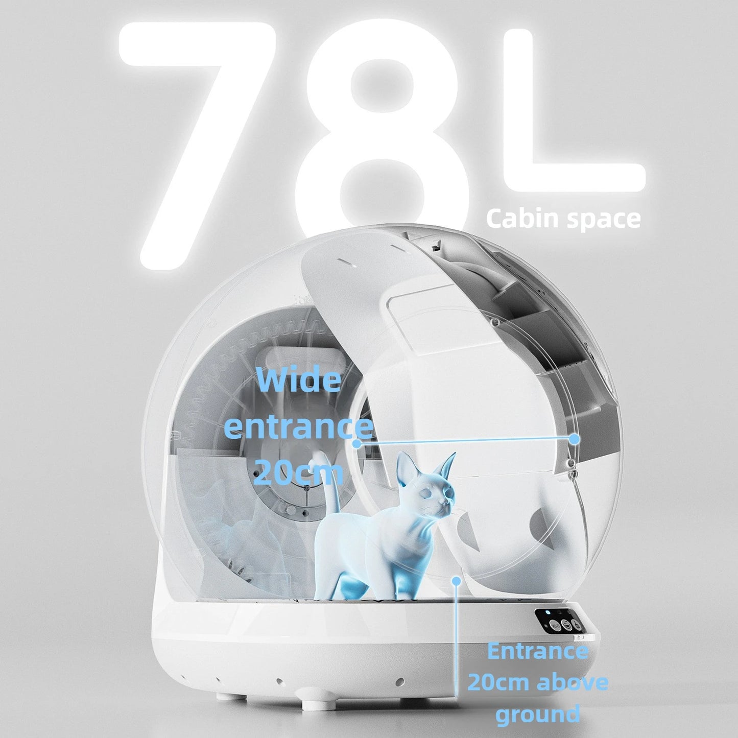 78L Self Cleaning Cat Litter Box Fully Enclosed Automatic Cat Litter Box App Control Extra Large Space Smart Pet Toilet Tray NEW