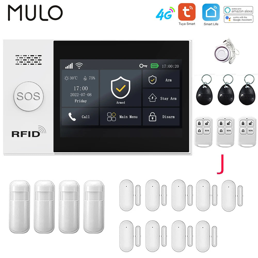 4G WiFi Home Alarm System Touch Screen
