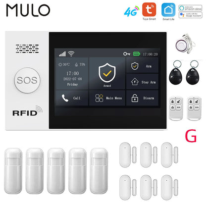 4G WiFi Home Alarm System Touch Screen