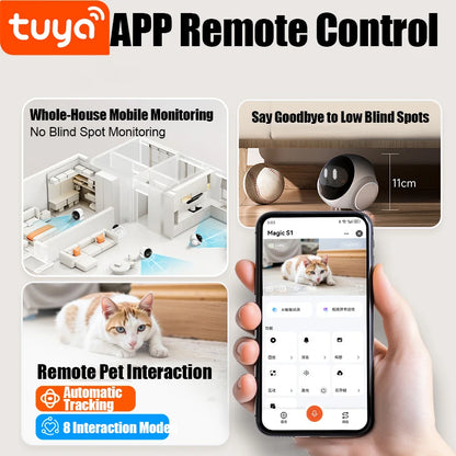 Famue S1 Home Monitoring Robot | APP Control & Two-Way Talk | Care for Elderly/Child & Pet | Photo/Video & Playback UP to 512G