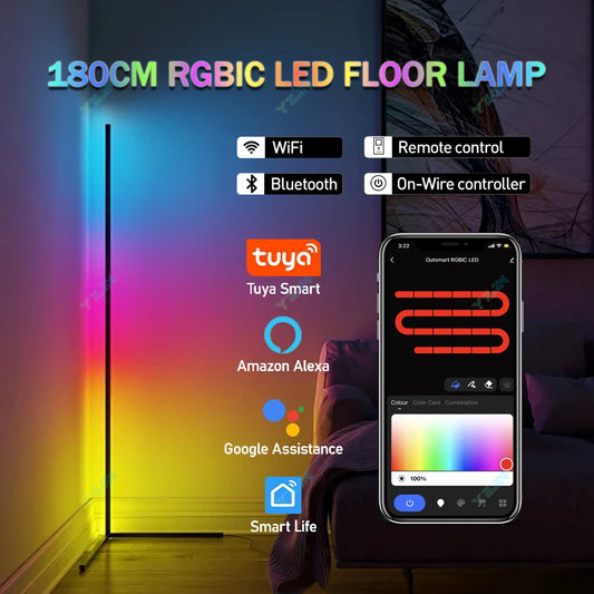 Smart Floor Lamp RGBIC 145/180CM