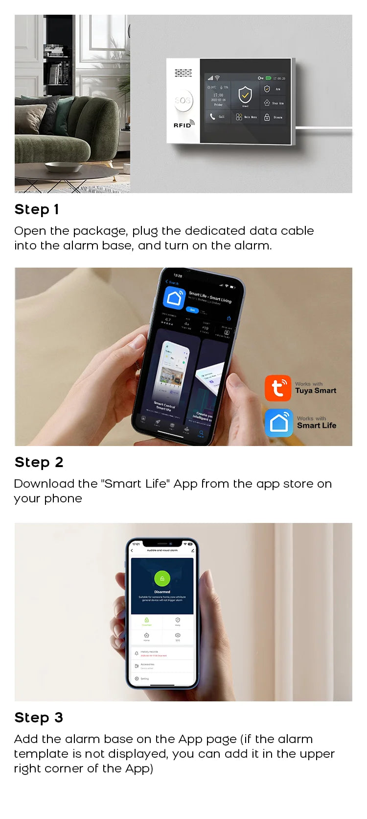 4G WiFi Home Alarm System Touch Screen