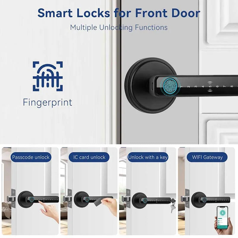 Fingerprint Key Card Door Lock