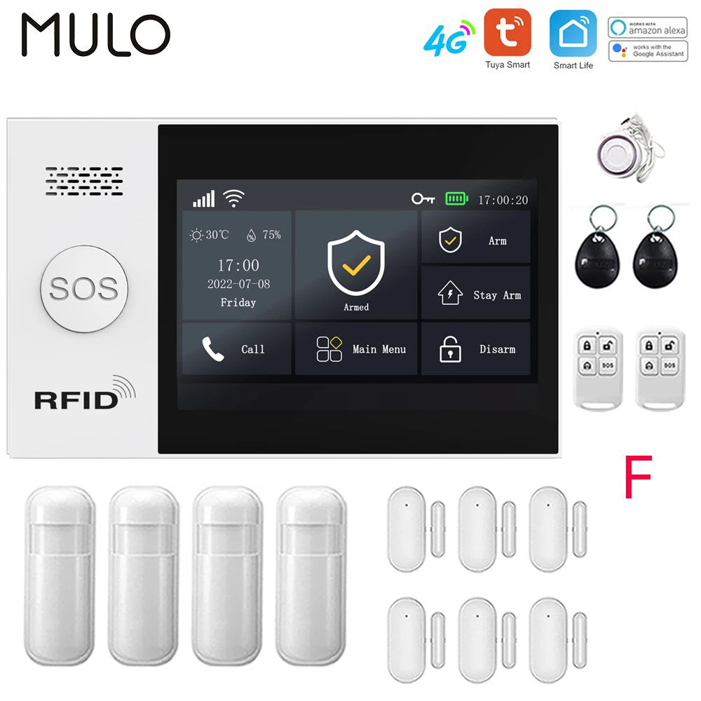 4G WiFi Home Alarm System Touch Screen