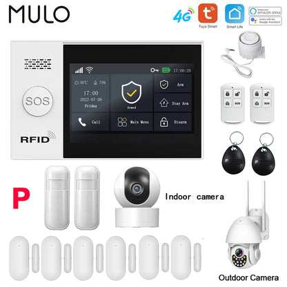 4G WiFi Home Alarm System Touch Screen