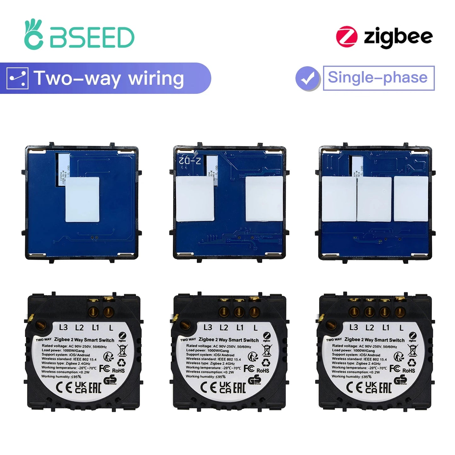 BSEED ZigBee Smart Switch 1/2/3 Gang