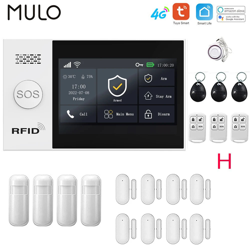 4G WiFi Home Alarm System Touch Screen