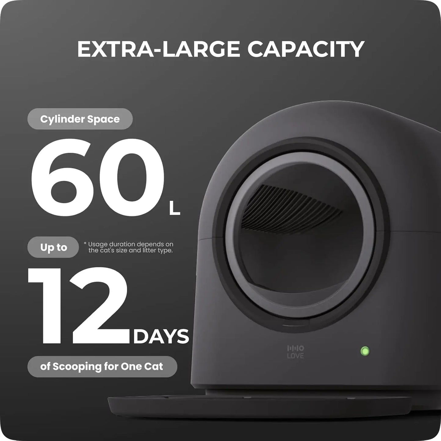 TYPro Self Cleaning Cat Litter Box Automatic Hands-Free Smart Robot self Cleaning Cat Litter Box for Multiple Cats, Customized