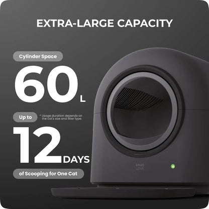 TYPro Self Cleaning Cat Litter Box Automatic Hands-Free Smart Robot self Cleaning Cat Litter Box for Multiple Cats, Customized