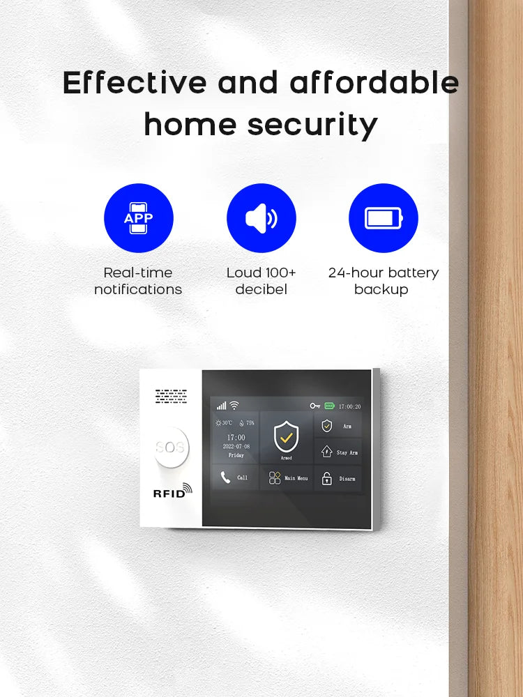 4G WiFi Home Alarm System Touch Screen
