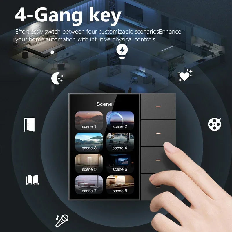 ZigBee 3.5" Touch Screen Wall Switch