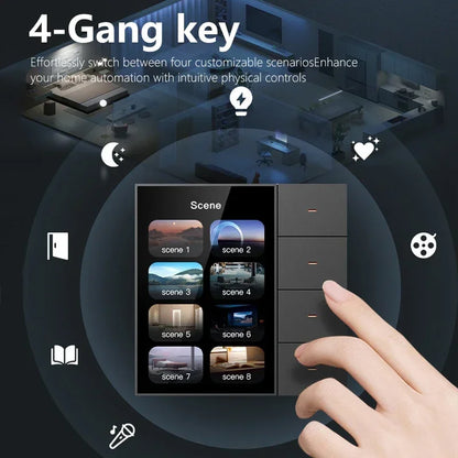 ZigBee 3.5" Touch Screen Wall Switch