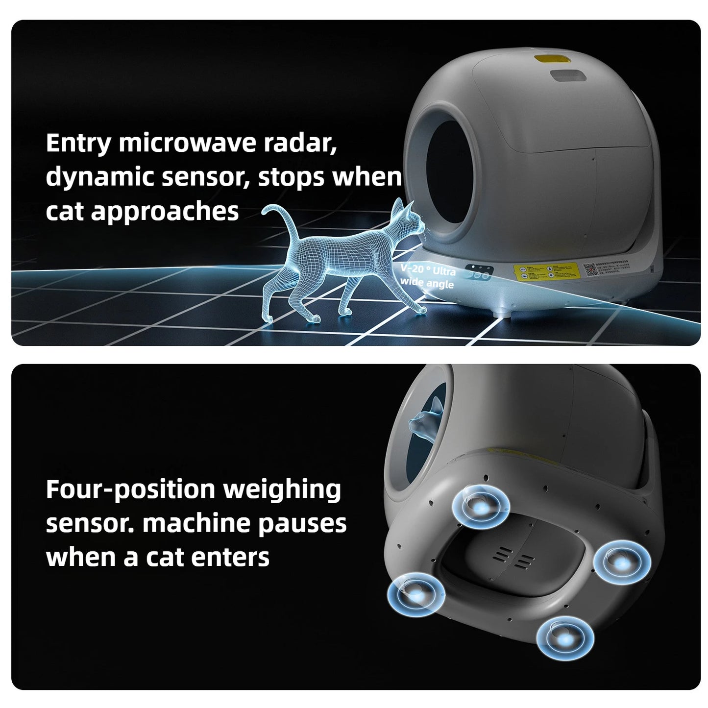 78L Self Cleaning Cat Litter Box Fully Enclosed Automatic Cat Litter Box App Control Extra Large Space Smart Pet Toilet Tray NEW