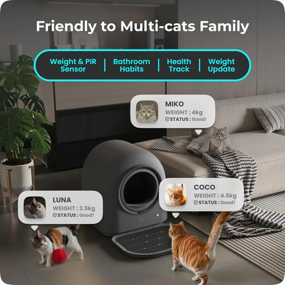 TYPro Self Cleaning Cat Litter Box Automatic Hands-Free Smart Robot self Cleaning Cat Litter Box for Multiple Cats, Customized