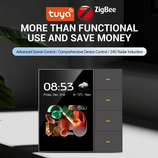 ZigBee 3.5" Touch Screen Wall Switch