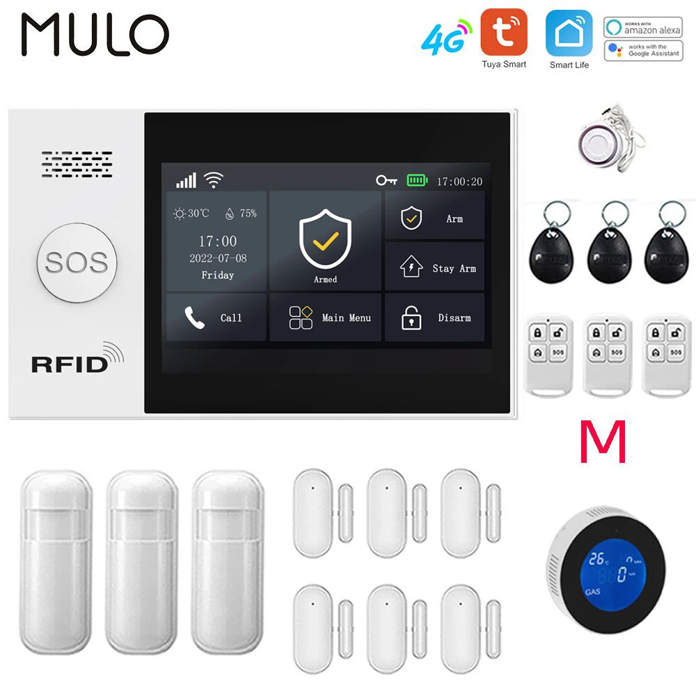 4G WiFi Home Alarm System Touch Screen