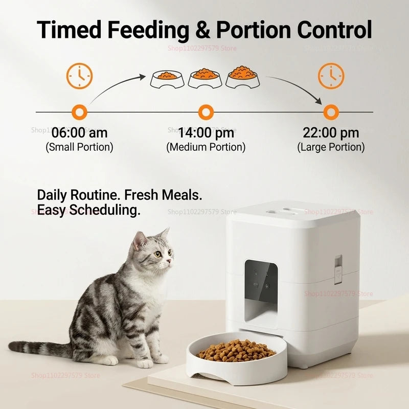 2L WiFi Smart Pet Feeder Automatic Cats and Dogs Food Dispenser Remote App Control Regular Feeding for Pets Cat Accessrioes