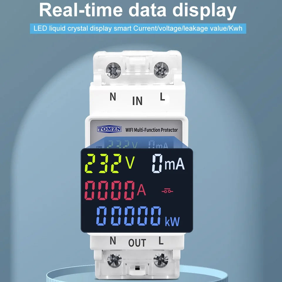 TOMZN WiFi Circuit Breaker 63A Kwh Meter