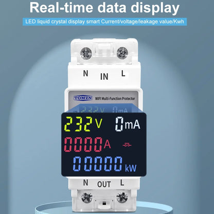 TOMZN WiFi Circuit Breaker 63A Kwh Meter