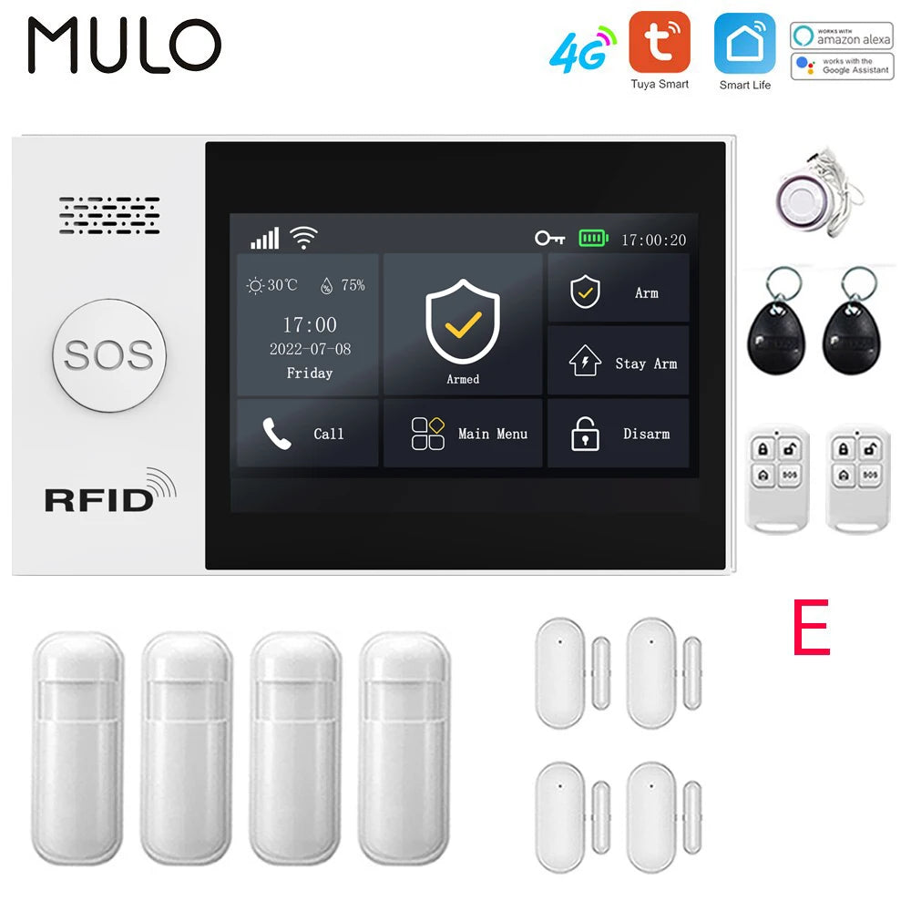 4G WiFi Home Alarm System Touch Screen
