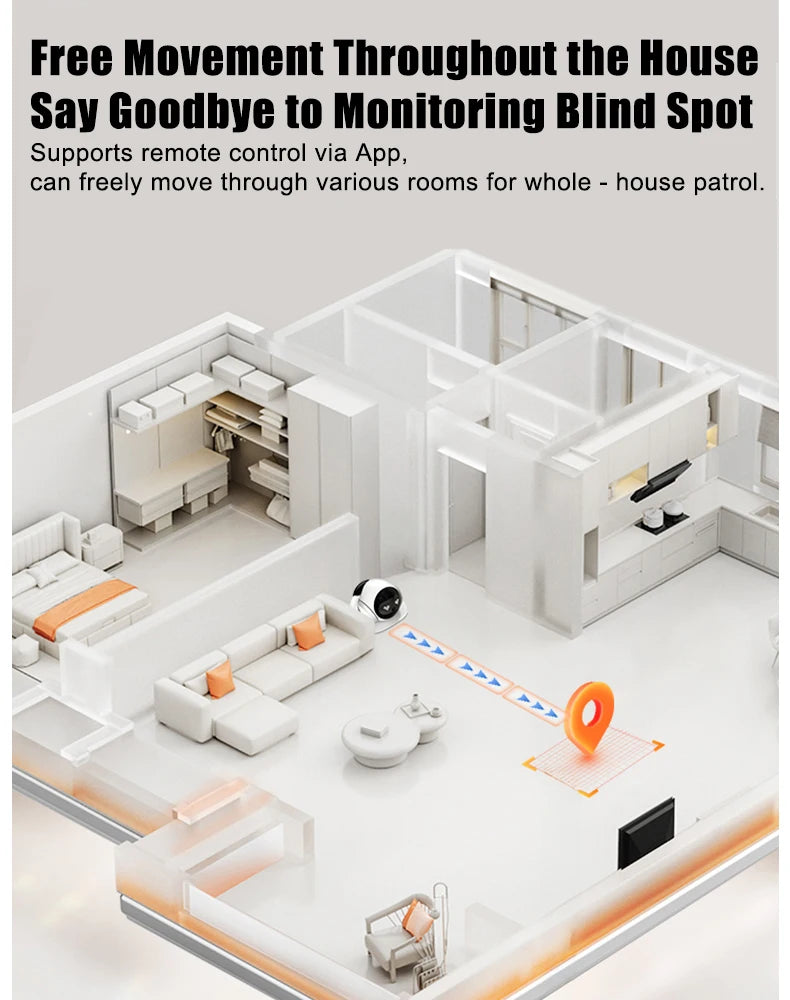 Famue S1 Home Monitoring Robot | APP Control & Two-Way Talk | Care for Elderly/Child & Pet | Photo/Video & Playback UP to 512G