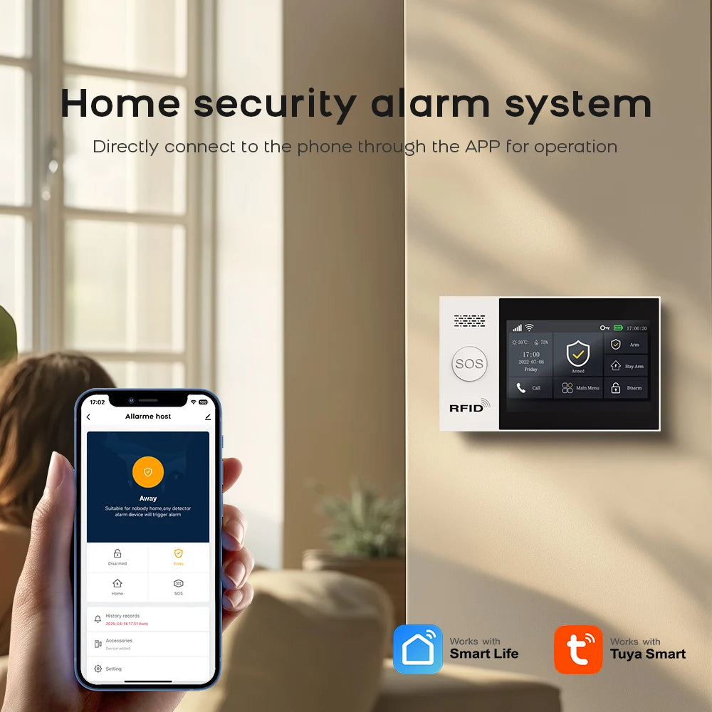 4G WiFi Home Alarm System Touch Screen