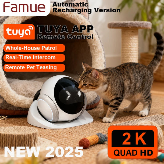 Famue S1 Home Monitoring Robot | APP Control & Two-Way Talk | Care for Elderly/Child & Pet | Photo/Video & Playback UP to 512G