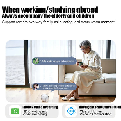 Famue S1 Home Monitoring Robot | APP Control & Two-Way Talk | Care for Elderly/Child & Pet | Photo/Video & Playback UP to 512G
