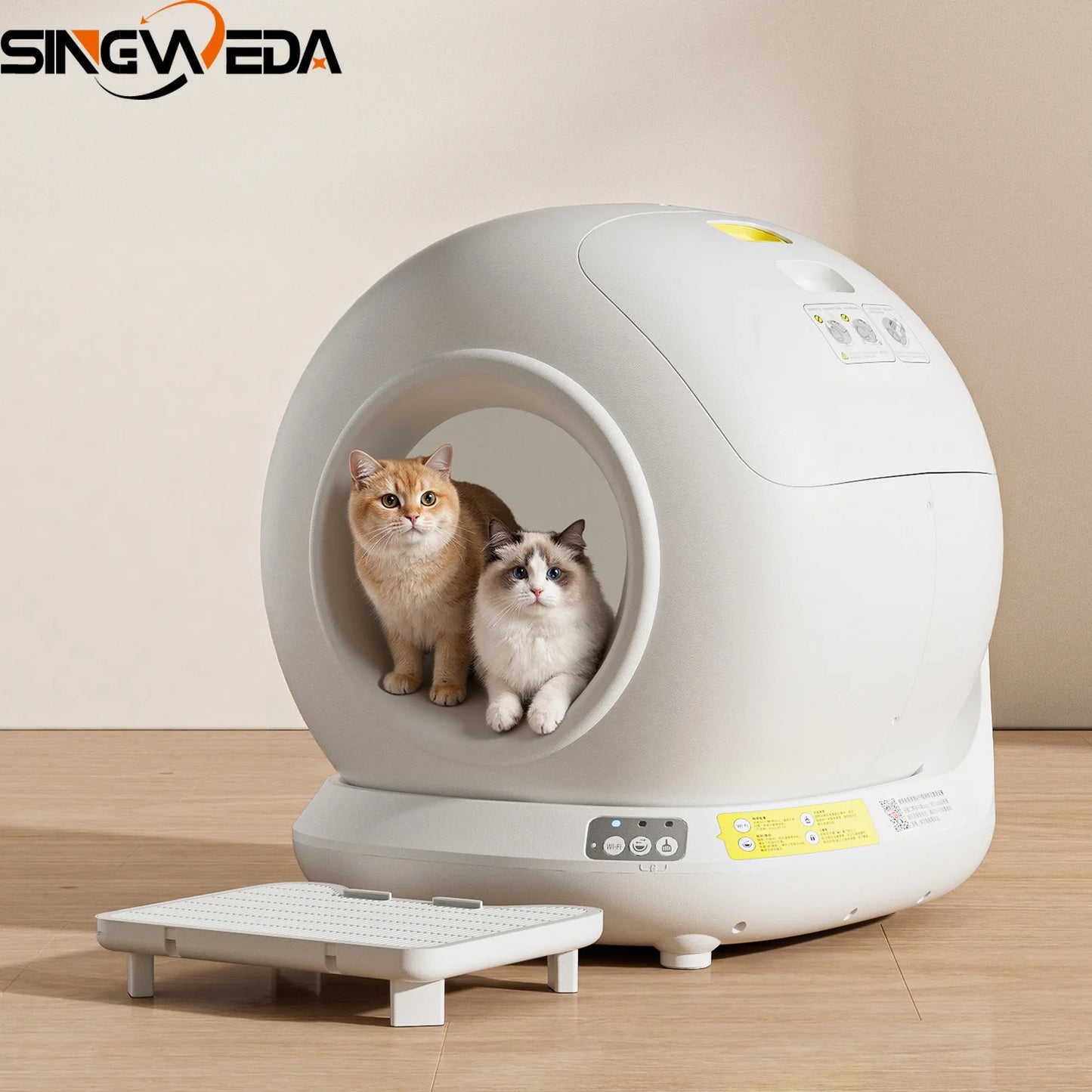 78L Self Cleaning Cat Litter Box Fully Enclosed Automatic Cat Litter Box App Control Extra Large Space Smart Pet Toilet Tray NEW
